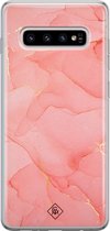 Casimoda® hoesje - Geschikt voor Samsung S10 Plus - Marmer Roze - Backcover - Siliconen/TPU - Roze