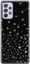 Casimoda® hoesje - Geschikt voor Samsung A72 - Falling Stars - Backcover - Siliconen/TPU - Zwart