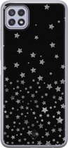 Casimoda® hoesje - Geschikt voor Samsung A22 5G - Falling Stars - Backcover - Siliconen/TPU - Zwart