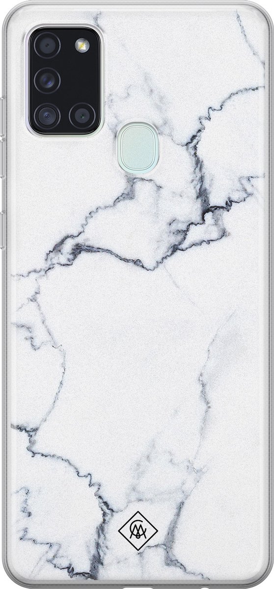 Casimoda® hoesje - Geschikt voor Samsung A21s - Marmer Grijs - Backcover - Siliconen/TPU - Multi
