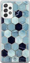 Casimoda® hoesje - Geschikt voor Samsung A52s - Blue Cubes - Backcover - Siliconen/TPU - Blauw