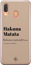 Casimoda® hoesje - Geschikt voor Samsung A40 - Hakuna Matata - Backcover - Siliconen/TPU - Bruin/beige