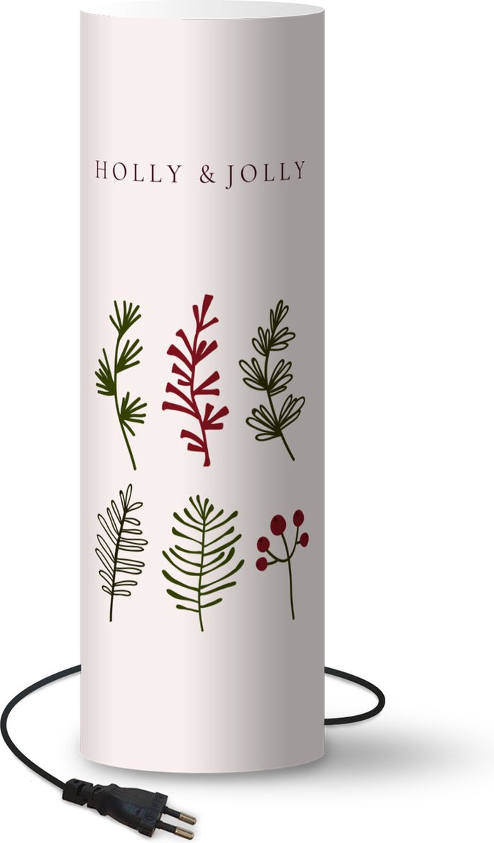 Lamp - Nachtlampje - Tafellamp slaapkamer - Winter - Planten - Quotes - 70 cm hoog - Ø22.3 cm - Inclusief LED lamp
