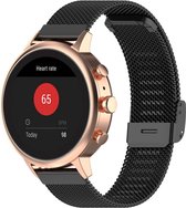 Universeel Milanees Smartwatch 18MM Bandje - Roestvrij Staal - Zwart