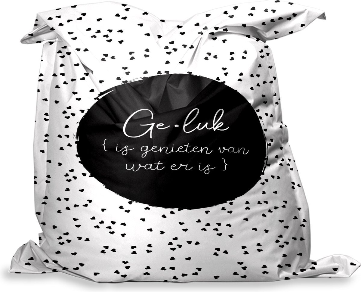 Pouf PillowMonkey Définition du Geluk Texte Le Geluk c'est