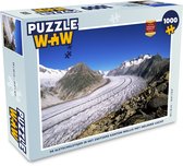 Puzzel De Aletschgletsjer in het Zwitsere Kanton Wallis met heldere lucht - Legpuzzel - Puzzel 1000 stukjes volwassenen