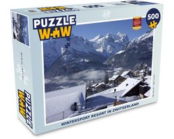 Puzzel Wintersport resort in Zwitserland - Legpuzzel - Puzzel 500 stukjes