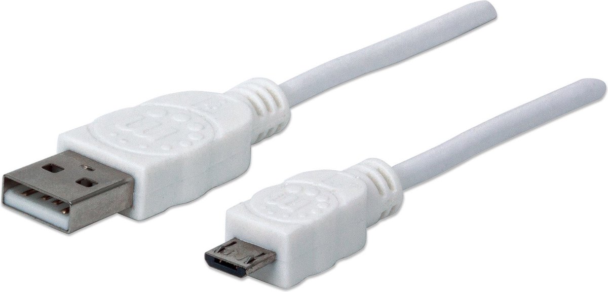 Manhattan 324069 USB-kabel 1,8 m USB 2.0 USB A Micro-USB B Wit