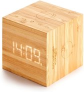 Gingko - Cube Plus Clock - wekker, klok, stopwatch, timer - bamboe