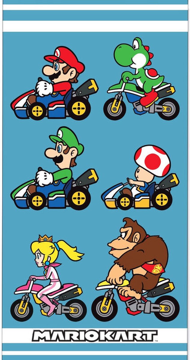Super Mario Kart strand handdoek - Karts - 140 x 70 cm