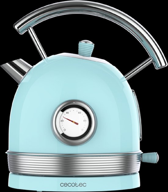 Cecotec ThermoSense 420, 1,8 l, 2200 W, Lichtblauw, Roestvrijstaal, Instelbare thermostaat, Oververhittingsbeveiliging