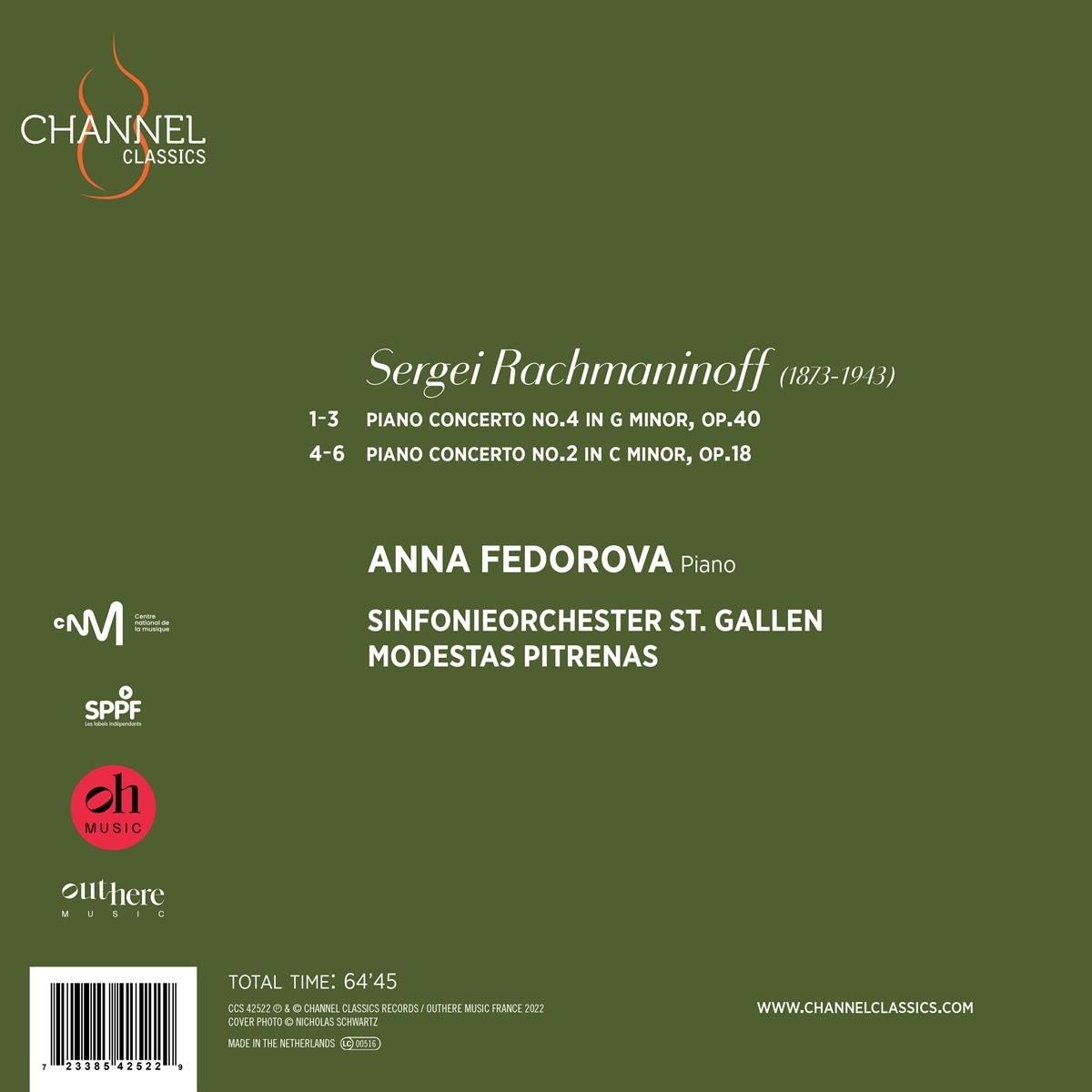 Rachmaninoff: Piano Concertos Nos. 2 & 4, Anna Fedorova | Musique | bol.com