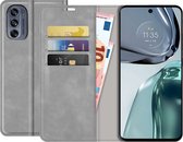 Motorola Moto G62 Bookcase hoesje - Just in Case - Effen Grijs - Kunstleer