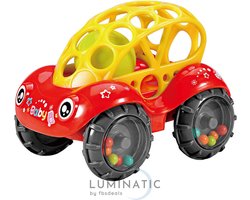 Speelgoed Auto - Oball - Speelgoedvoertuig - Baby Rammelaar - Baby Auto Rammelaar - Rammelaar - Ontwikkeling en Educatief Speelgoed - Speelgoed 3 Jaar - Kraamcadeau - Baby Speelgoed | Luminatic® | Rood