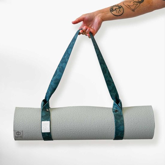 Love Generation - Yogamat Draagriem - Green Leaves van Love Generation — afbeelding 4