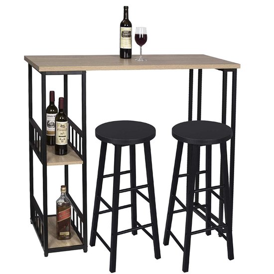 1 X Bartafel   2 X Barkrukken Met 2 Plank Van Metaal Onderst ... - cover