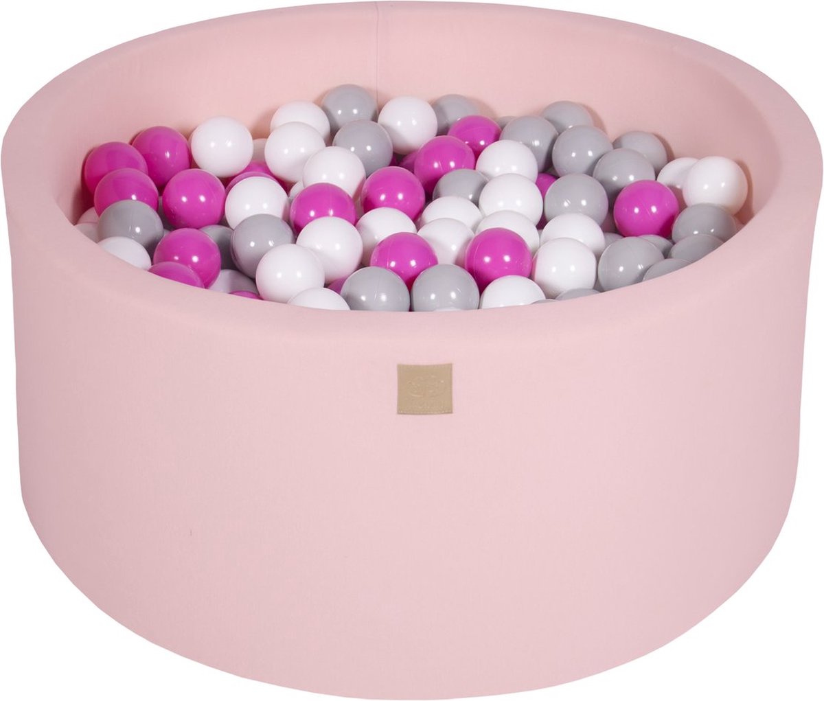 Ballenbak KATOEN Roze - 90x40 incl. 300 ballen - Donker Roze, Grijs, Wit
