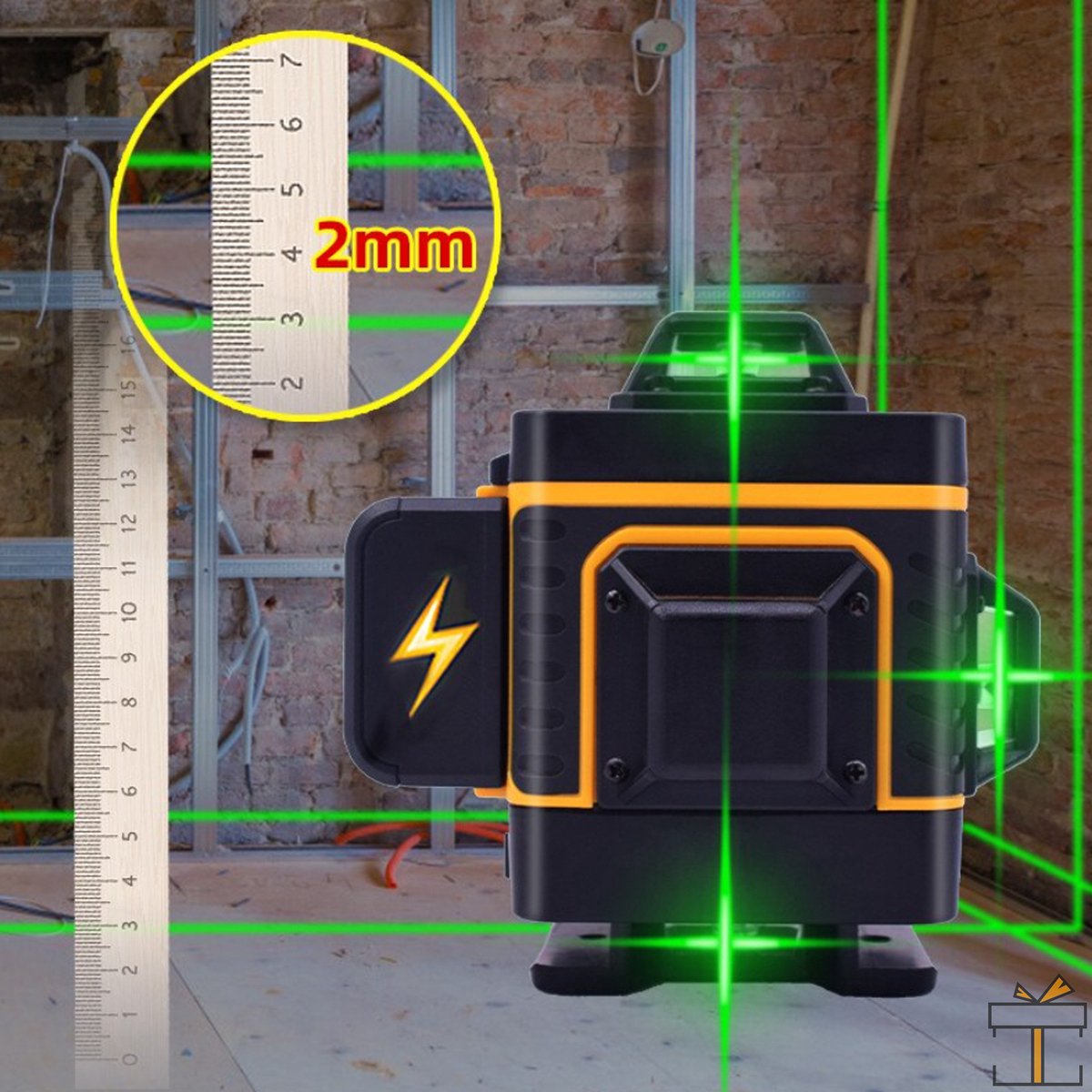 Happyment® Cross Line Laser avec 16 lignes - Auto-nivelant - Y