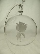 Glasdecoratie - hanger - 10 cm rond - glasbol - mondgeblazen - transparante roos