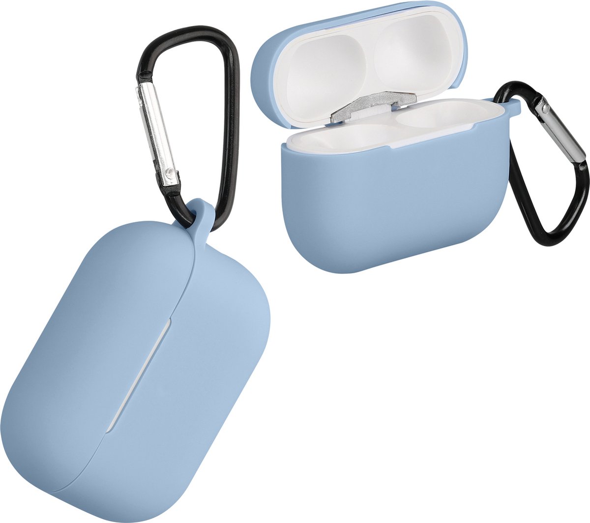 kwmobile hoes geschikt voor Apple AirPods Pro 2 - Siliconen cover voor oordopjes in lichtblauw