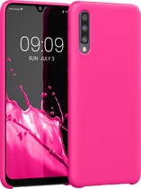 kwmobile telefoonhoesje geschikt voor Samsung Galaxy A50 - Hoesje met siliconen coating - Smartphone case in neon roze