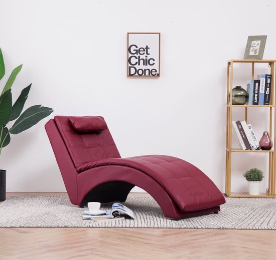 Chaise longue kunstleer bruin ABERDEEN