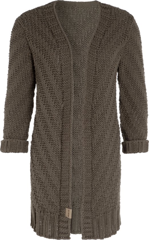 Knit Factory Sally Gebreid Dames Vest Grof gebreid bruin damesvest Cardigan voor... bol