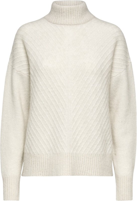 SELECTED FEMME Slfthea Ls Knit Merino Neck Noos Slfthea Ls Knit Merino Collar Neck Noos Dames (1 stuk), Crème, XS