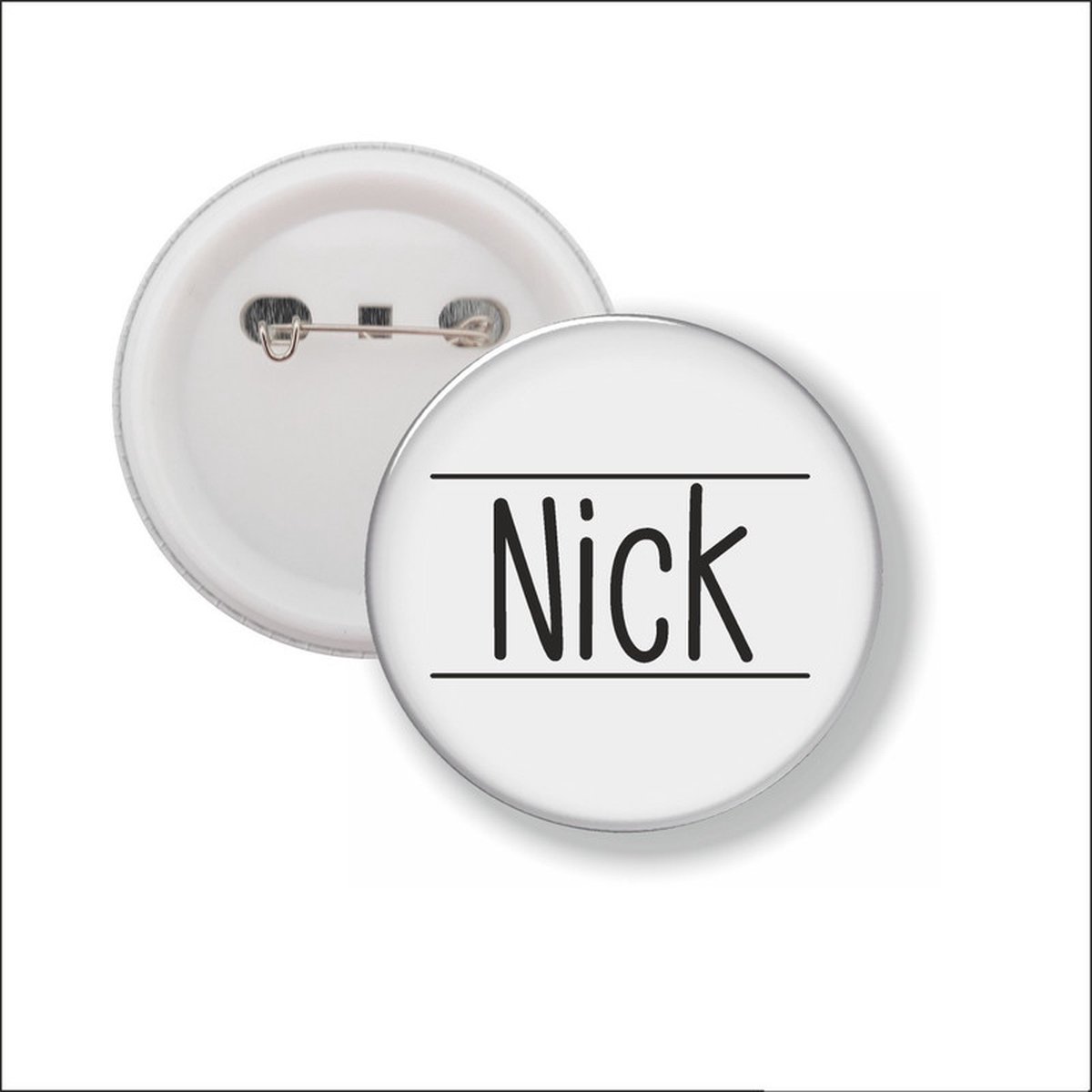 Button Met Speld 58 MM - Nick