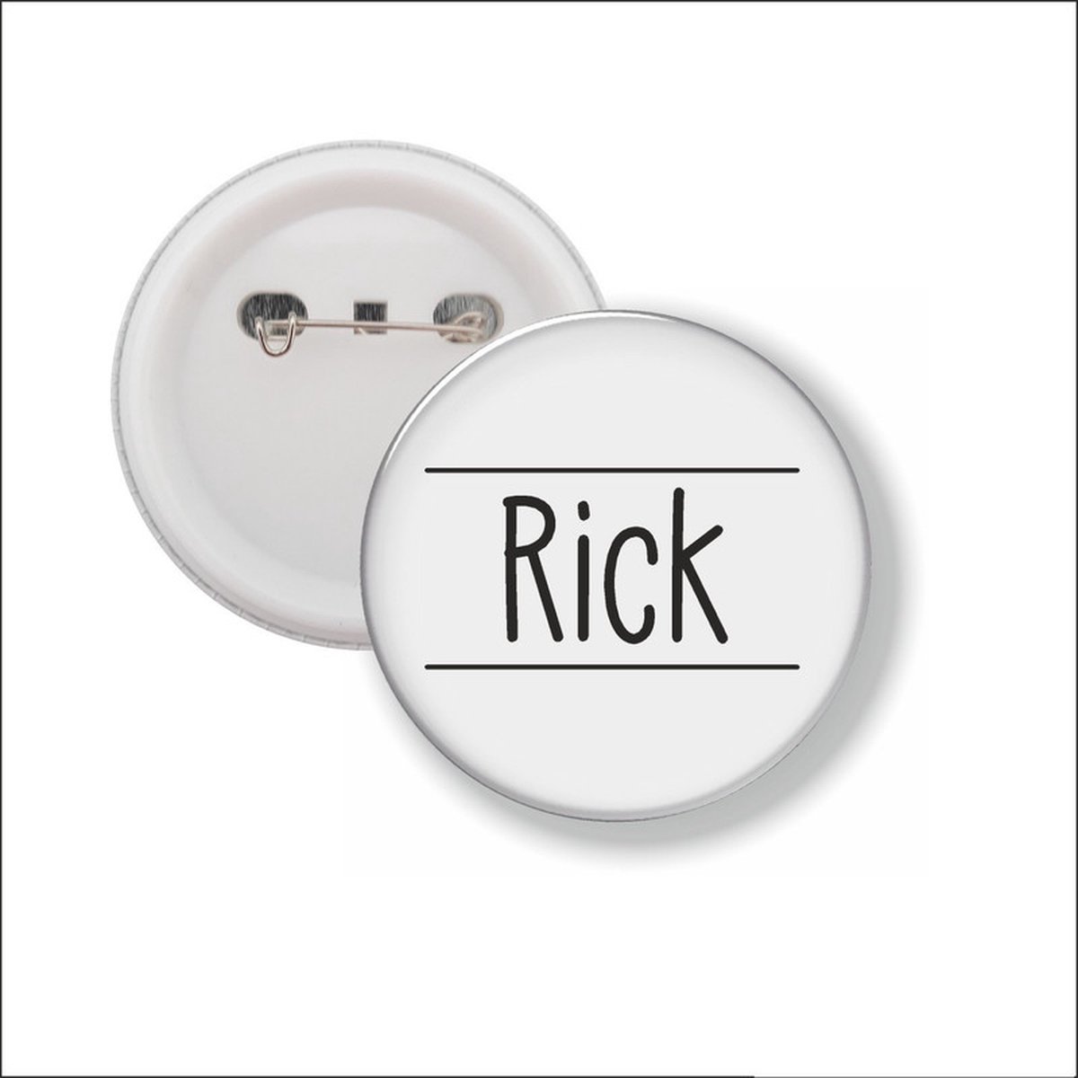 Button Met Speld 58 MM - Rick
