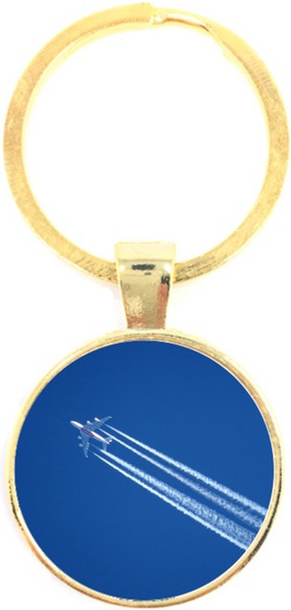 Sleutelhanger Glas - Vliegtuig