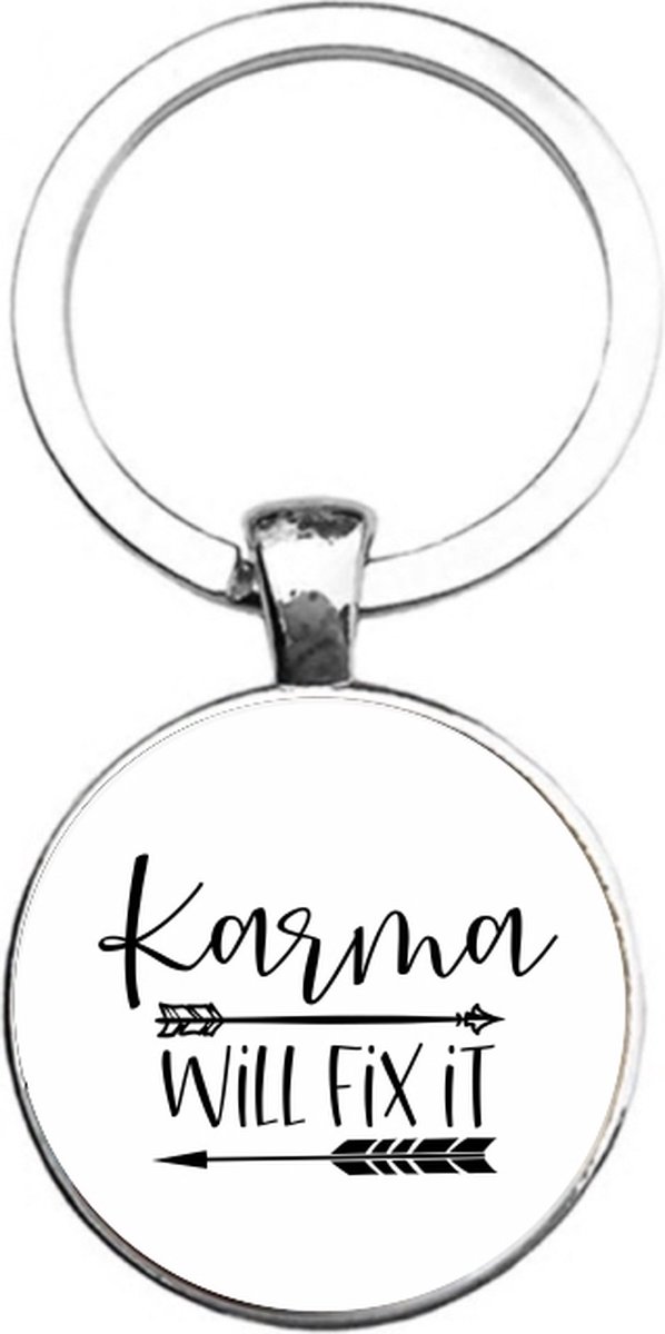 Sleutelhanger Glas - Karma Will Fix It
