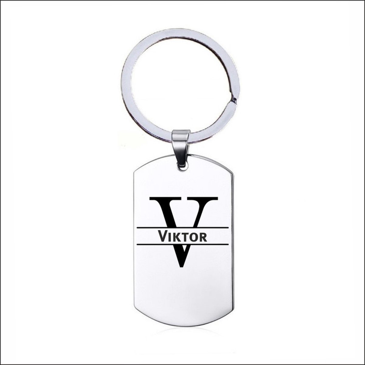 Sleutelhanger RVS Met Naam - Viktor