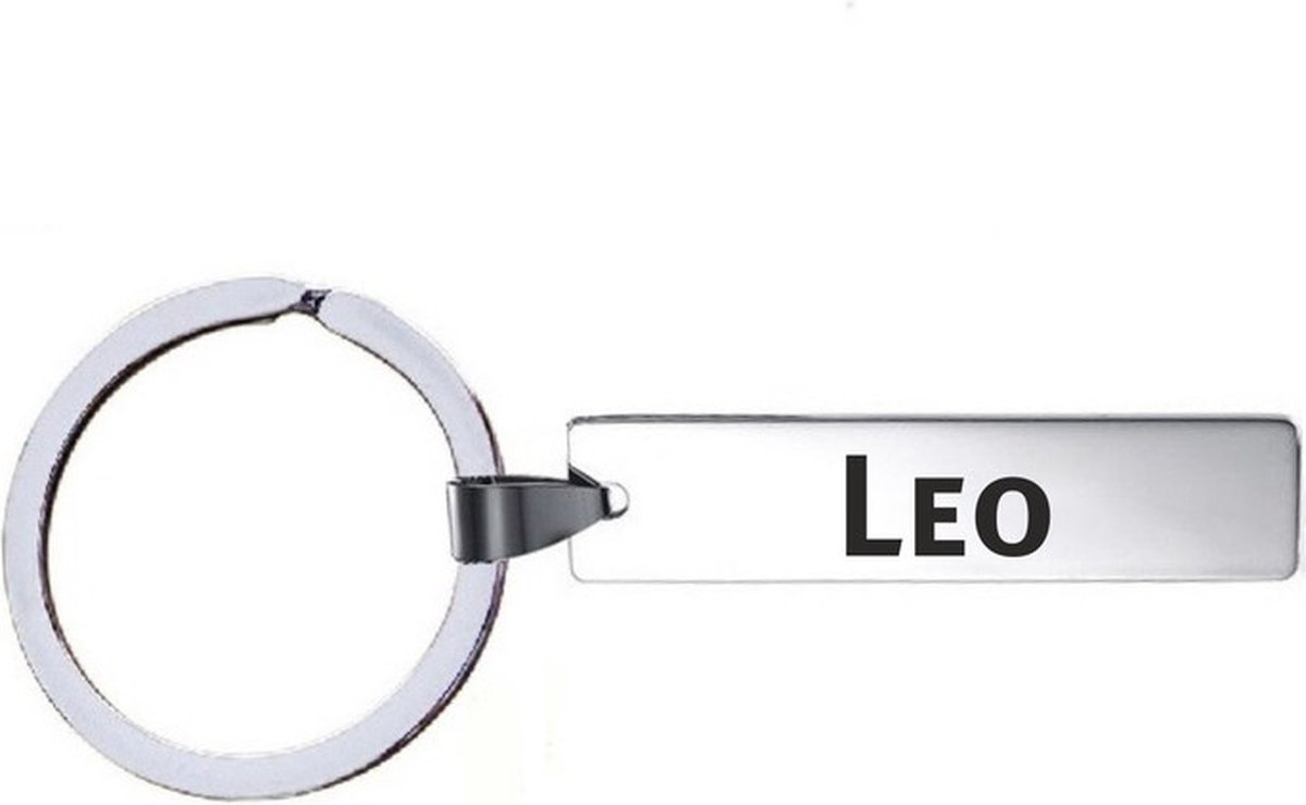 Sleutelhanger Met Naam - Leo - RVS