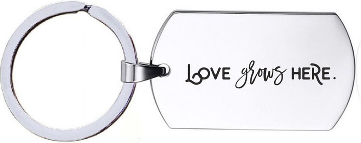 Sleutelhanger RVS - Love Grows Here