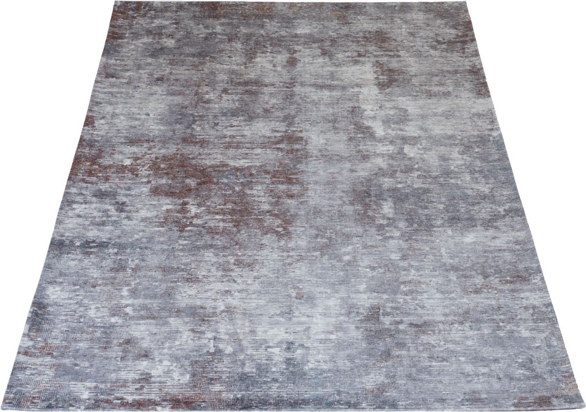 Vloerkleed Yara Silver 200 x 290 cm - Vintage Design Vloerkleed met Verweerd Patroon
