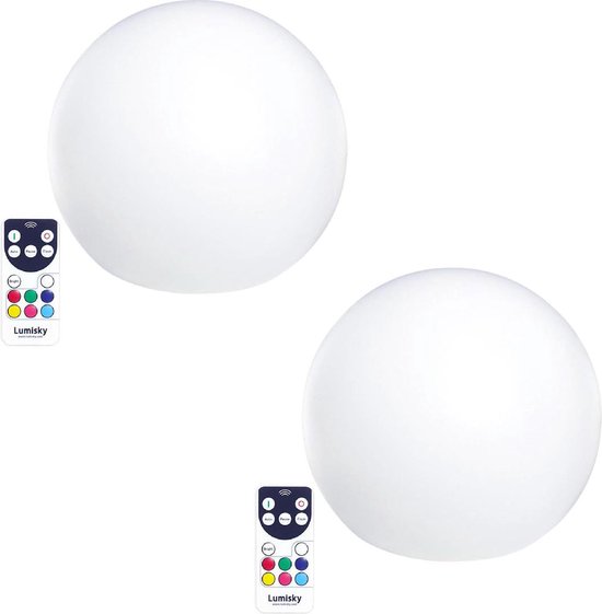 Set van 2 Drijvende Draadloze LED Lichtballen D30CM 2x BOBBY C30