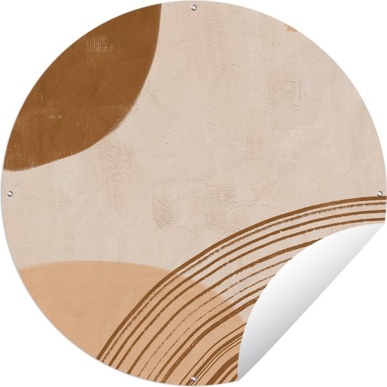 Tuincirkel Boho - Pastel - Abstract - 60x60 cm - Ronde Tuinposter - Buiten