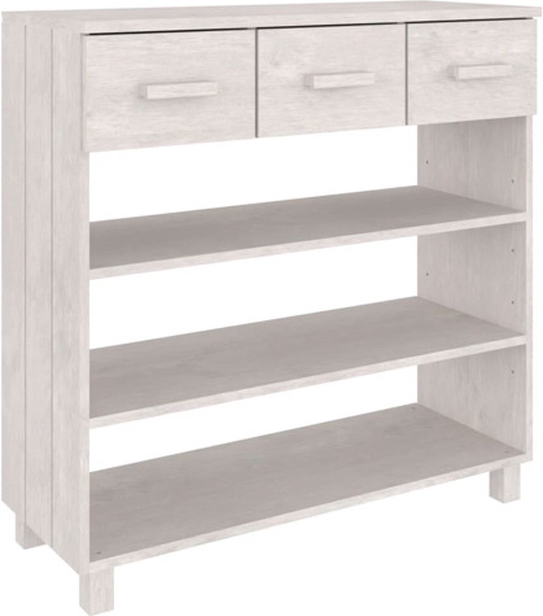 vidaXL Wandtafel - HAMAR - 90x35x90 - cm - massief - grenenhout - wit