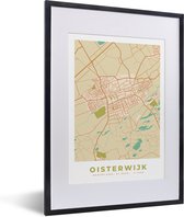 Fotolijst incl. Poster - Stadskaart - Kaart - Oisterwijk - Plattegrond - 30x40 cm - Posterlijst