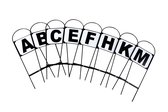 Horka Dressage Letters Abcefhkm 69 Cm Acier Zwart 8 pièces