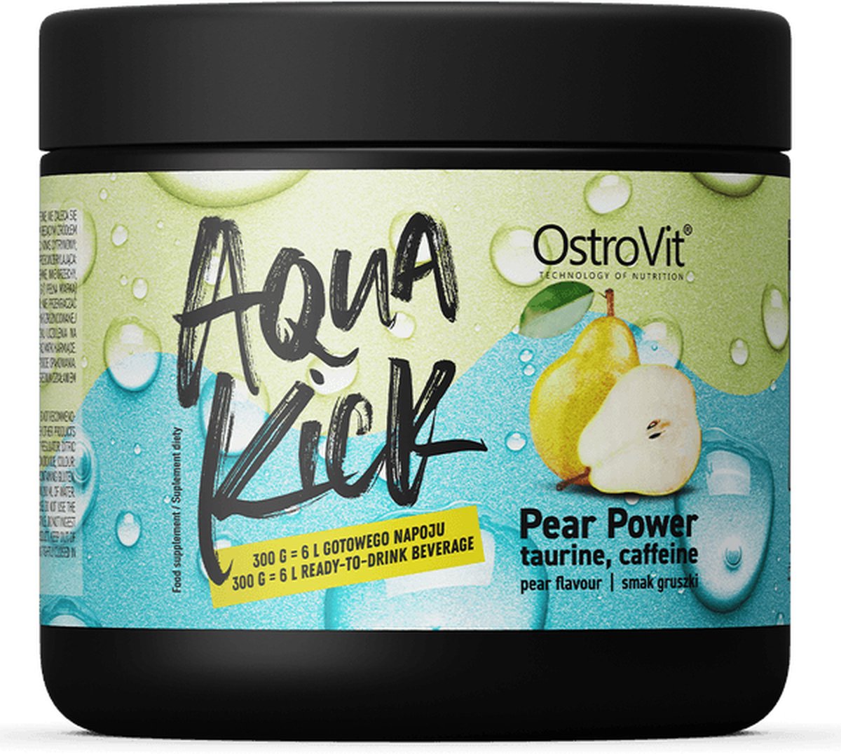 Pre-Workout - Aqua Kick Pear Power - Caffeine + Taurine - 300g - OstroVit - Peer