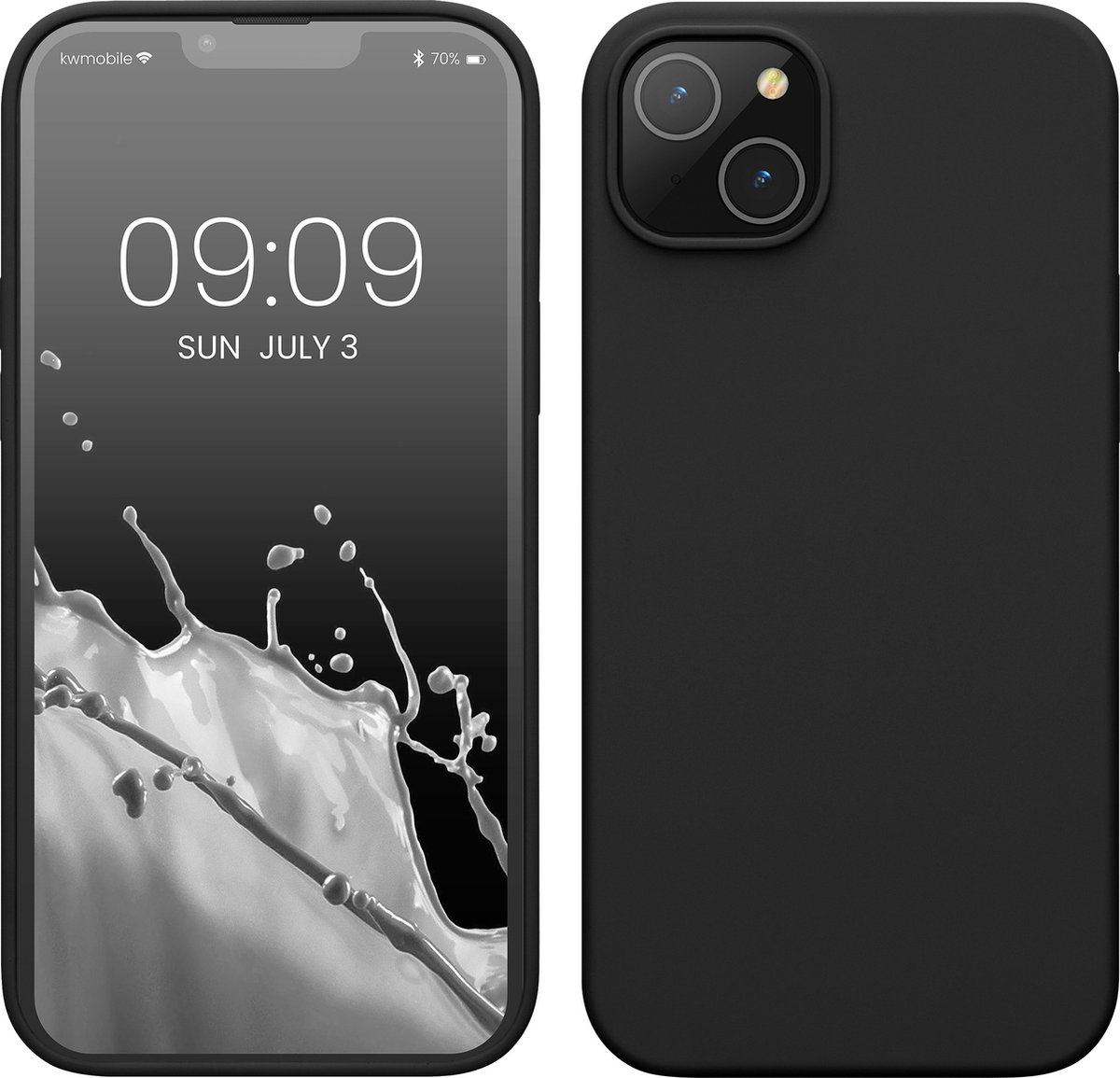 kwmobile telefoonhoesje voor Apple iPhone 14 Plus - Hoesje met siliconen coating - Smartphone case in zwart