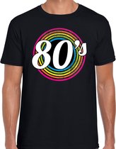 80s / eighties verkleed t-shirt zwart voor heren - discoverkleed / party shirt - Cadeau voor een disco liefhebber XXL