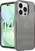 ShieldCase geschikt voor Apple iPhone 14 Pro TPU Glitter case - zwart - Hoesje met glitter - Siliconen backcover case - Glitters