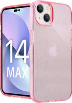 ShieldCase geschikt voor Apple iPhone 14 Plus TPU Glitter case - roze - Hoesje met glitter - Siliconen backcover case