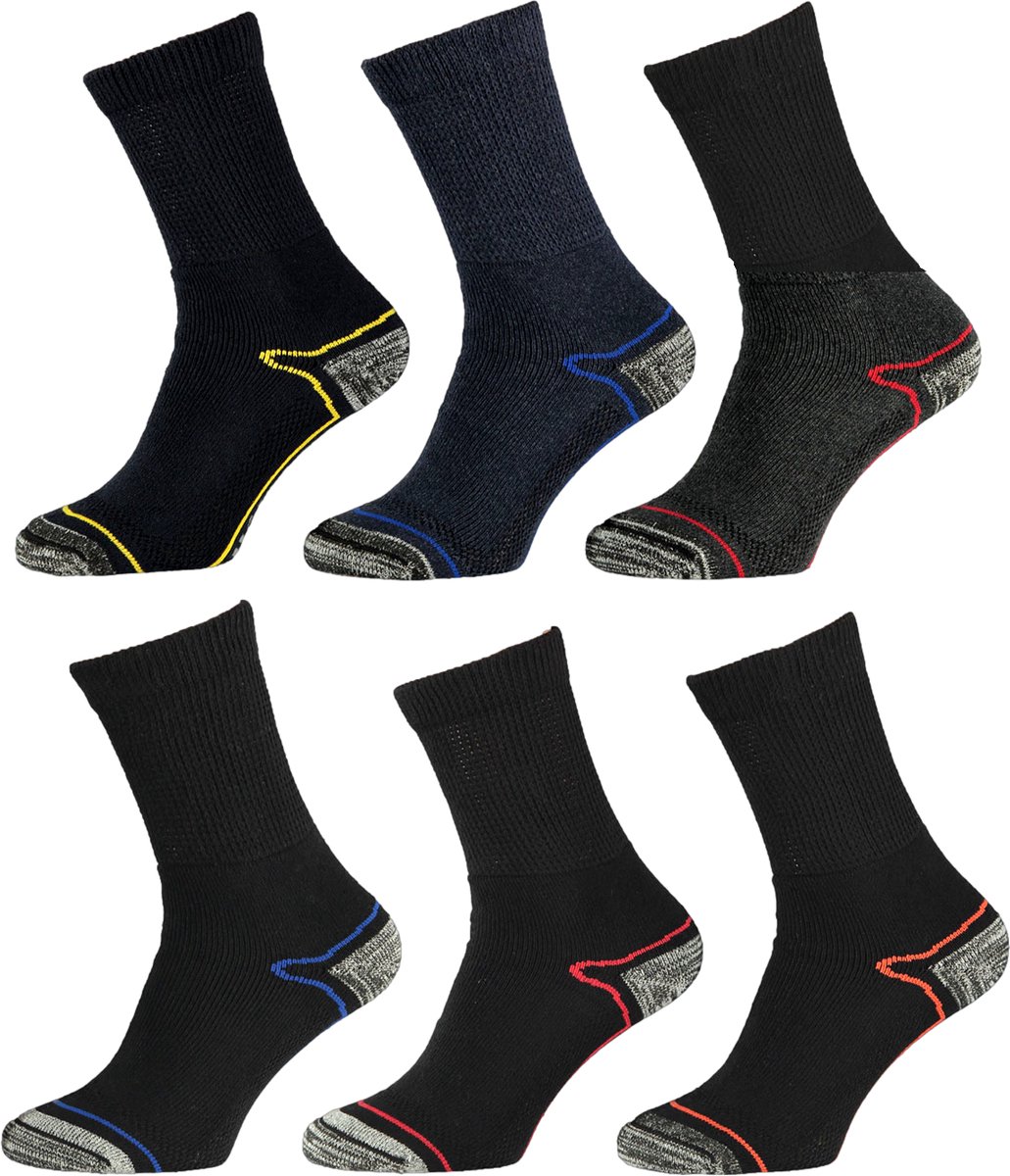 Apollo wandelsokken 6 paar assorti kleuren maat 43/46