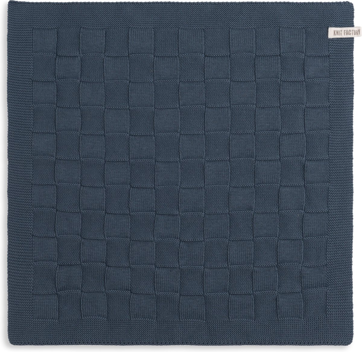 Knit Factory Gebreide Keukendoek - Keukenhanddoek Uni - Handdoek - Vaatdoek - Keuken doek - Granit - 50x50 cm