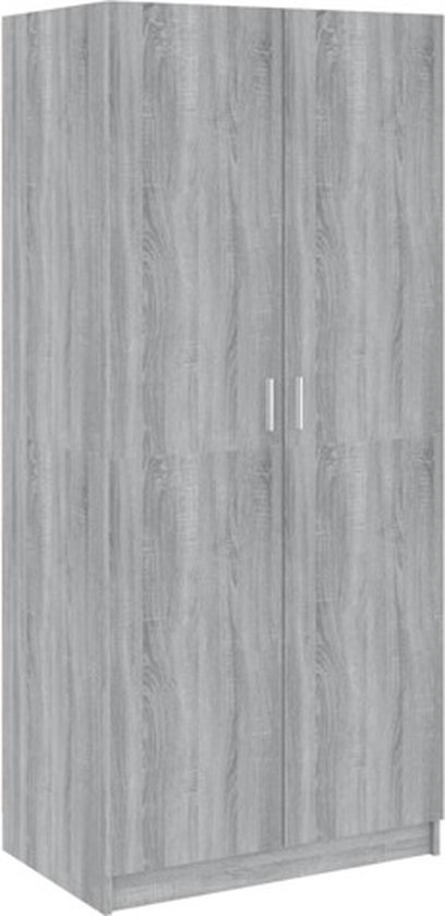 vidaXL Armoire 80 x 52 x 180 cm Bois décoré Chêne Sonoma gris coloré