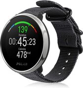 Strap-it Nylon gesp smartwatch bandje - geschikt voor Polar Ignite / Ignite 2 / Ignite 3 / Unite / Pacer - zwart